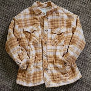 Aerie Sherpa Fur Lined Flannel Jacket XS